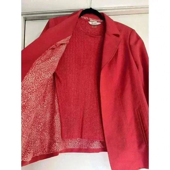 TanJay Women’s 16 Pink Blazer Jacket With Coordinating Medium Short Sleeve Shirt - Picture 3 of 14